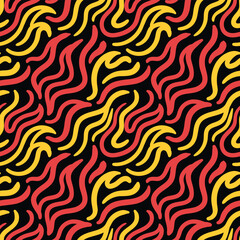 Fototapeta premium Fire doodle seamless pattern. Hand drawn fire doodle for seamless pattern.