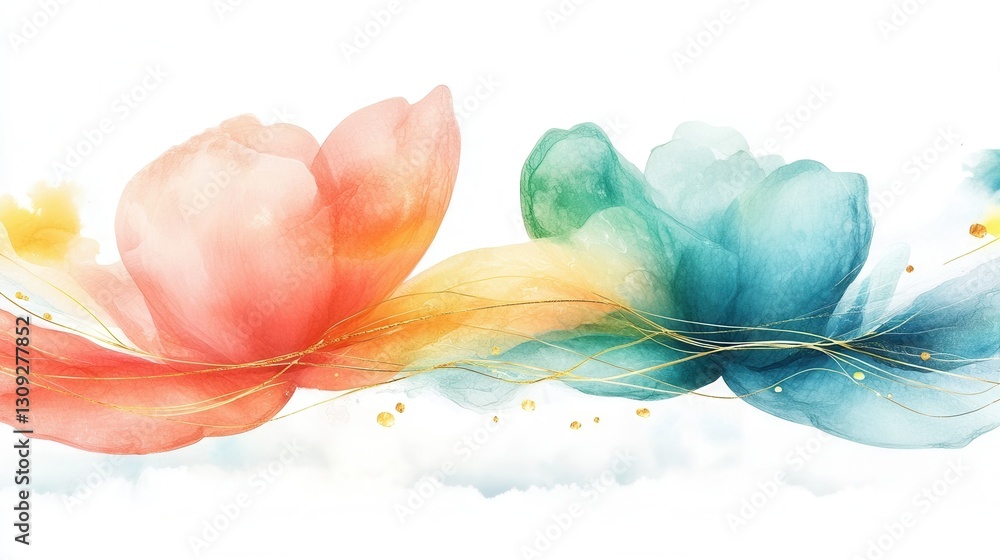 Poster mesmerizing abstract texture featuring flowing layers of vibrant intermingling colors that create a 