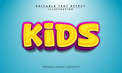 Editable text effect with a fun 'Kids' theme. Playful, colorful, and easy to customize for posters, banners, and more.