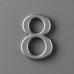 High-resolution stock photo suitable for commercial use, featuring the number 8 rendered in a classic serif font, professionally lit, against a textured grey background