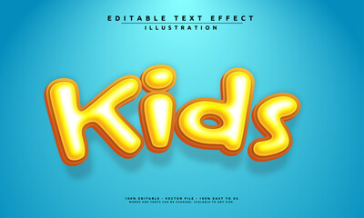 Obraz premium Editable text effect with a fun 'Kids' theme. Playful, colorful, and easy to customize for posters, banners, and more.