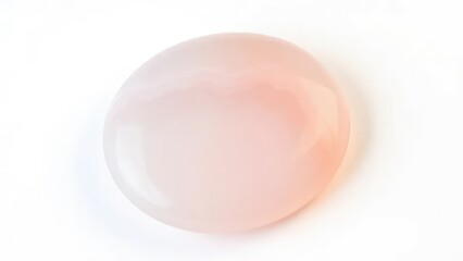 Chalcedony cabochon gemstone on white background, closeup, agate, gemstone