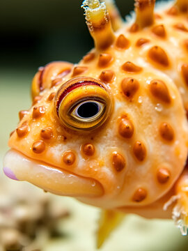 Scrawled filefish closeup