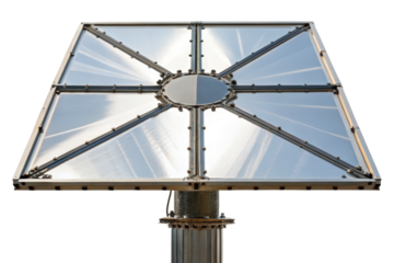 Large solar reflector panel isolated with transparent background