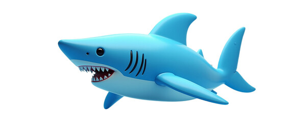 Fototapeta premium Highly detailed 3D illustration of a stylized baby blue shark