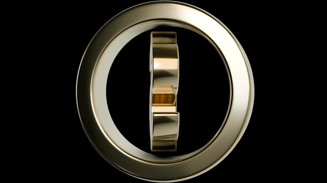  Gold color spinning Dollar symbol. Alpha channel PNG codec, transparent background. Streamlabs OBS Overlay. Economy, finance and exchange concept.