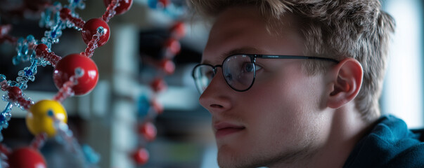 Students explore molecular structures in a microscopic academy setting