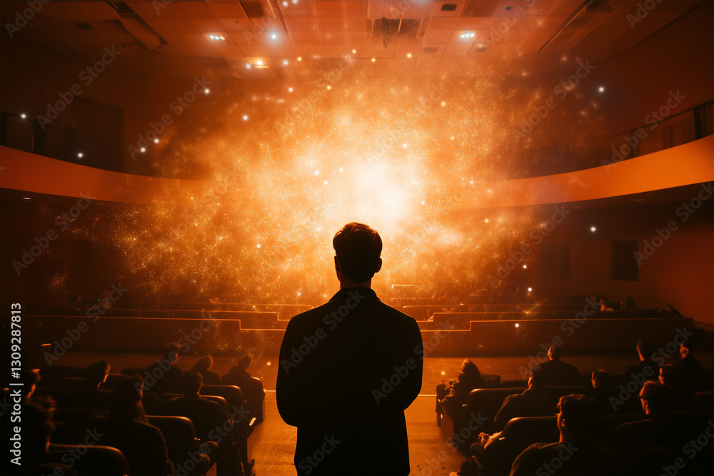 Poster professor discusses fundamental principles of quantum mechanics during an engaging lecture