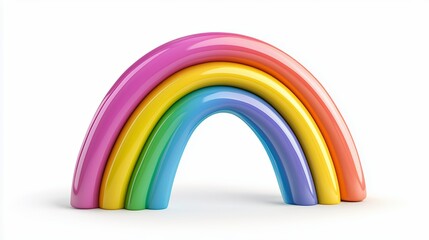 Fototapeta premium Playful Rainbow Arc on White Background