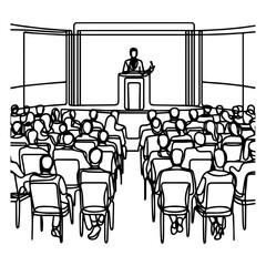 Business training and presentation concept.  Trainer giving lifeskill lesson to the class members. 