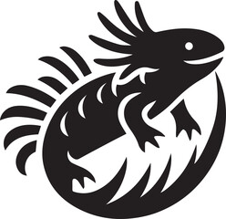 Obraz premium axolotl clip art vector, axolotl silhouette vector, axolotl vector illustration, axolotl logo vector, axolotl vector icon, axolotl silhouette vector isolated on white background full body
