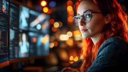 Professional Female Executive Leading Virtual Global Team Meeting with Cross Cultural Communication