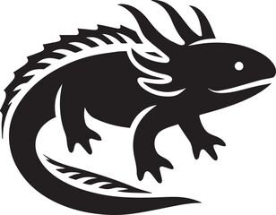 Obraz premium axolotl clip art vector, axolotl silhouette vector, axolotl vector illustration, axolotl logo vector, axolotl vector icon, axolotl silhouette vector isolated on white background full body
