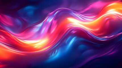 Enchanted Abstract Representation of Holographic Fluid Textures in Neon Colors