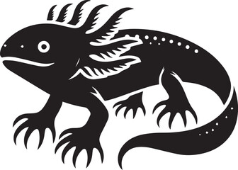 Obraz premium axolotl clip art vector, axolotl silhouette vector, axolotl vector illustration, axolotl logo vector, axolotl vector icon, axolotl silhouette vector isolated on white background full body