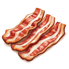 Close-up Bacon Isolated Cutout: Professional Single Object Usage