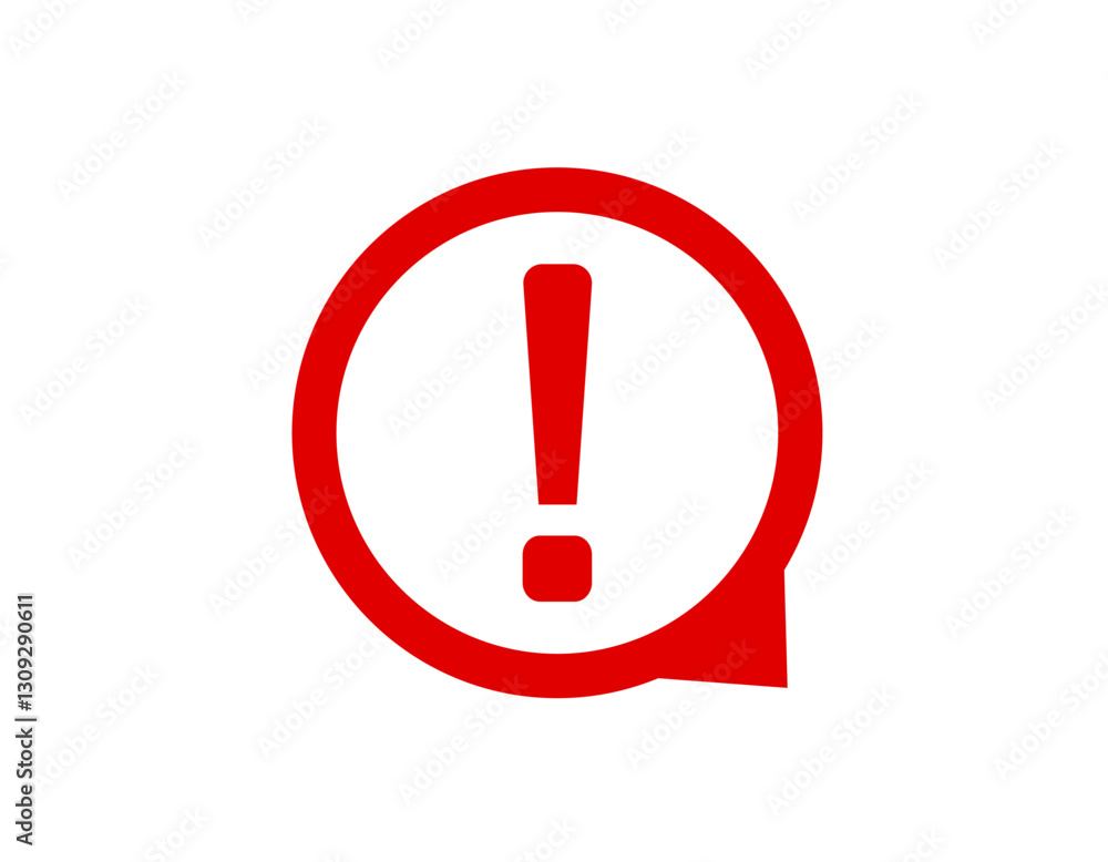 Poster a bold red circle with an exclamation mark captures attention, signifying a warning or alert.