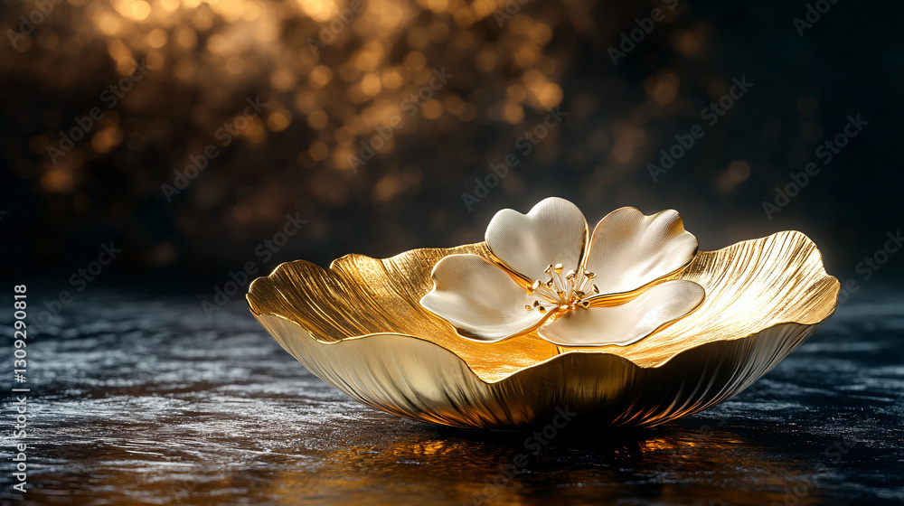 Aufkleber Elegant flower artfully placed on a table creating a sophisticated atmosphere for dining and aesthetic enjoyment