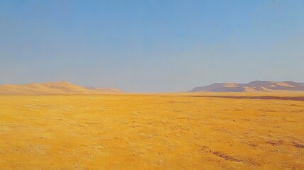 Fototapeta premium Empty desert expanse under pale sky
