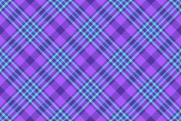 Layer plaid seamless background, striped check fabric texture. Old-fashioned tartan vector textile pattern in indigo and violet colors.