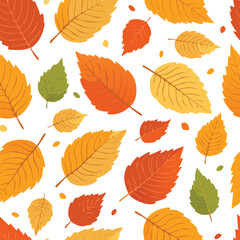 Fototapeta premium Autumn leaves seamless pattern