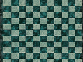 Fototapeta premium Textured chessboard pattern with alternating green and gray squares, ideal for game backgrounds