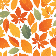 Obraz premium Autumn leaves seamless pattern