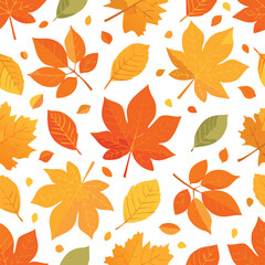 Obraz premium Autumn leaves seamless pattern