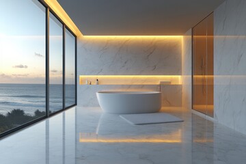 Fototapeta na wymiar Luxury Modern Coastal Bathroom