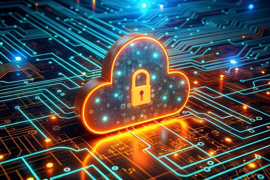 Secure Cloud Data Protection, Lock, Digital, Network, Storage