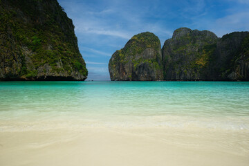 Beautiful and stunning view of Maya Bay, Phi Phi Island, Thailand.