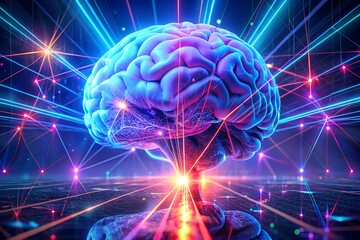 Digital Brain Connection Neural Network, Technology, Intelligence, Abstract