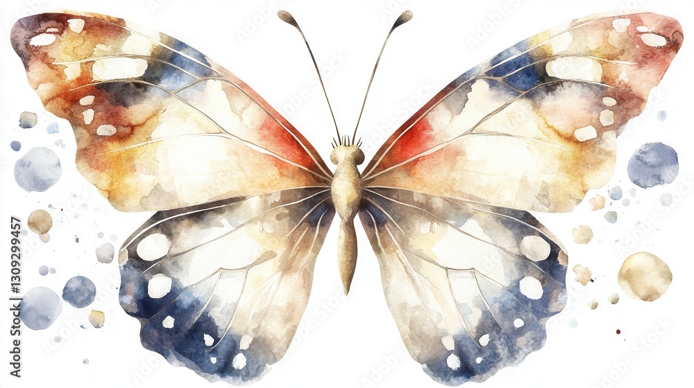 Poster captivating and visually striking geometric butterfly featuring bold abstract patterns vibrant color