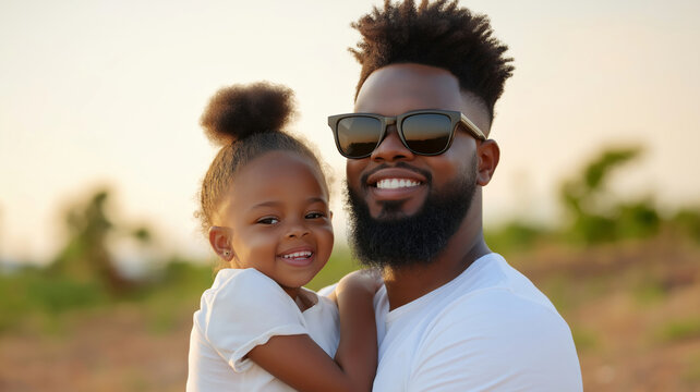 Father and daughter sharing a happy moment outdoors