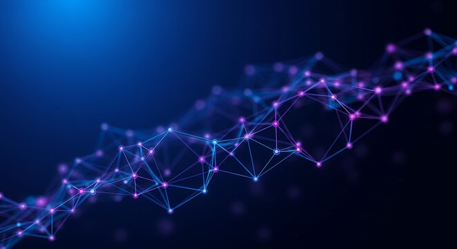 Abstract technology Network Connections background futuristic and technological Digital art network visualization Dark shades blue teal and purple black smooth gradients Art background  