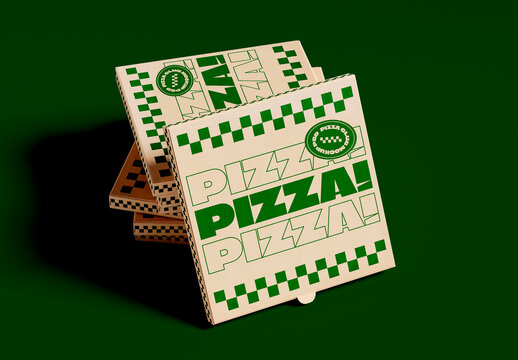 Stacked Pizza Box Mockup