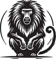 Fototapeta premium black Baboon clip art vector, Baboon silhouette vector, Baboon vector illustration, Baboon logo vector, Baboon vector icon, Baboon silhouette vector isolated on white background full body