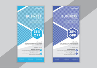 DL Flyer design Pink business template for dl flyer and Layout with modern circle photo and abstract background as well as Roll up banner.