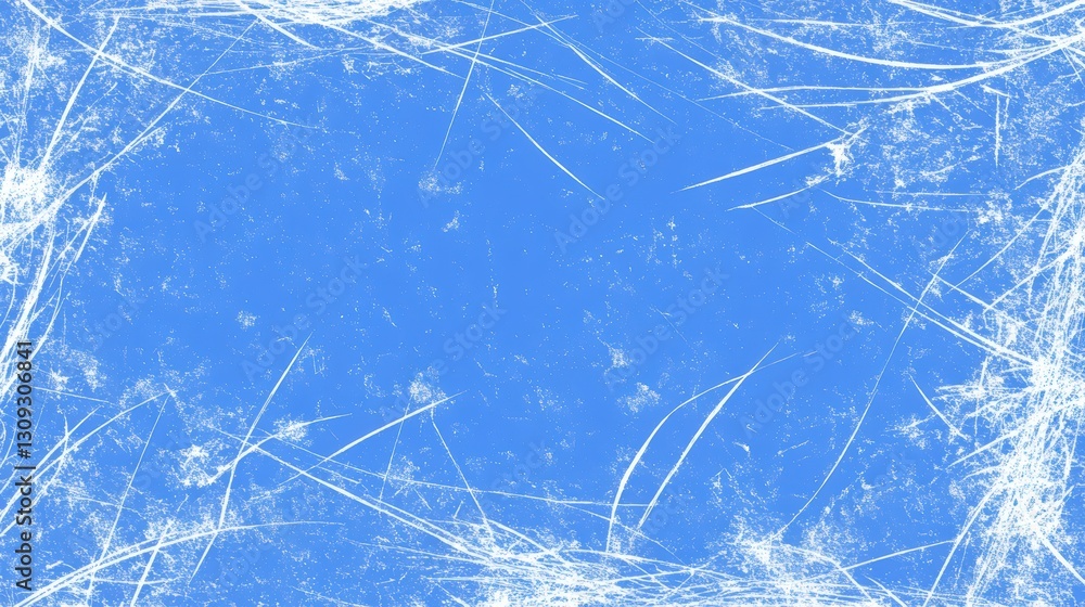Poster blue background with distressed white edges in vector style for various design and art projects