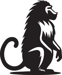 black Baboon clip art vector, Baboon silhouette vector, Baboon vector illustration, Baboon logo vector, Baboon vector icon, Baboon silhouette vector isolated on white background full body