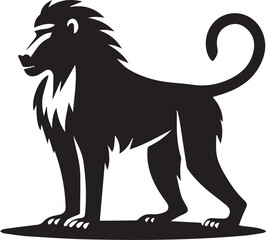 black Baboon clip art vector, Baboon silhouette vector, Baboon vector illustration, Baboon logo vector, Baboon vector icon, Baboon silhouette vector isolated on white background full body