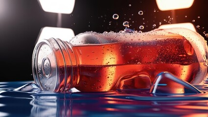 bottle and glass of water, drinking water advertisement, glass of beer, glass of cola