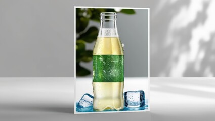 bottle and glass of water, drinking water advertisement, glass of beer, glass of cola
