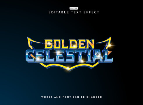 fantasy blue golden celestial magic sci fi font text effect