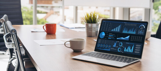 Business data dashboard provide business intelligence analytic for marketing strategy planning...
