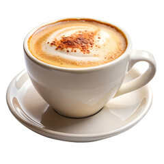 Obraz premium A cup of cappuccino isolated on transparent background