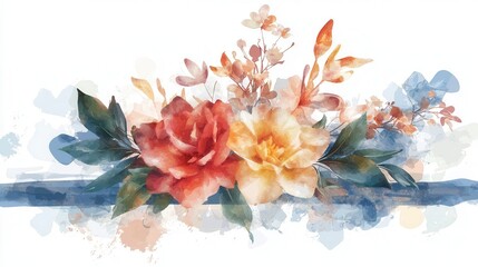 Vibrant Watercolor Flower Bouquet Painting with Expressive Brushstrokes and a Soft Dreamy Aesthetic  Elegant Floral Arrangement in Style