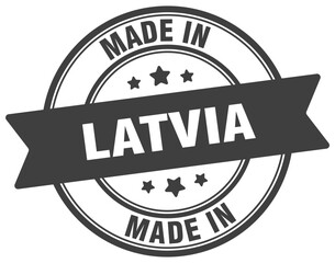 Made in Latvia round sign. Made in Latvia stamp.