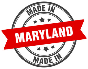 Made in Maryland round sign. Made in Maryland stamp.