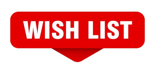 wish list sticker. wish list sign on transparent background